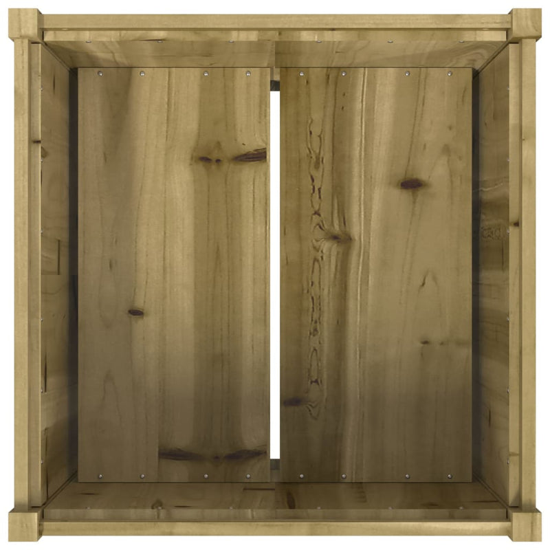 vidaXL impregnált fenyőfa kerti virágláda 70 x 70 x 70 cm