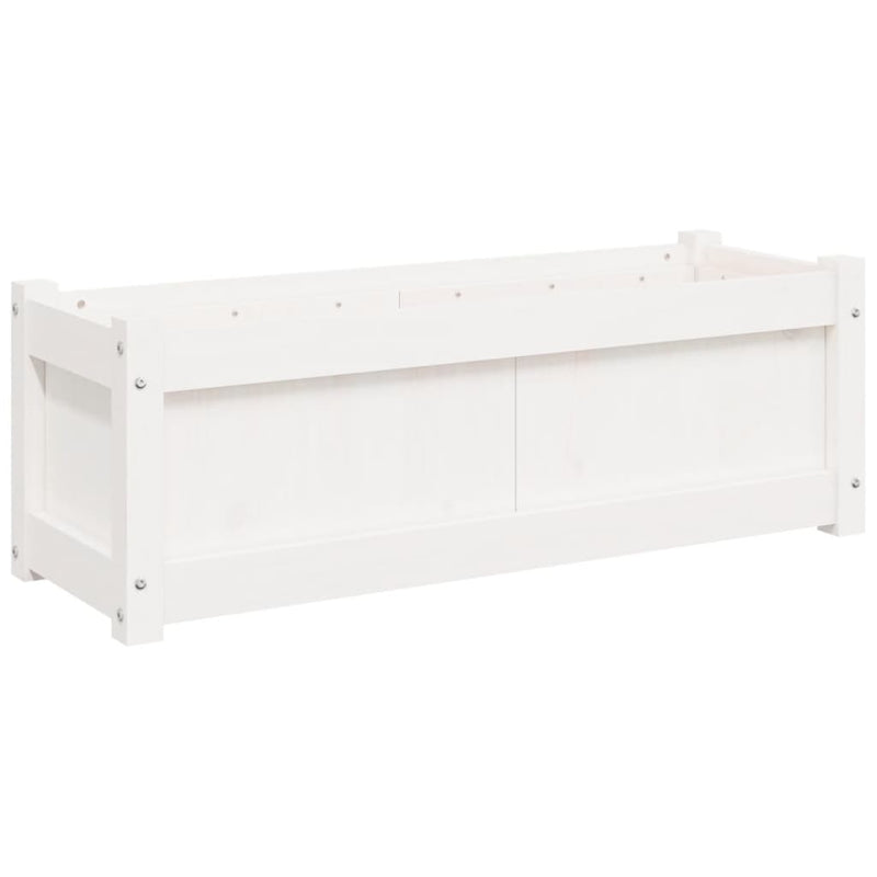 vidaXL fehér tömör fenyő kerti virágláda 90x31x31 cm
