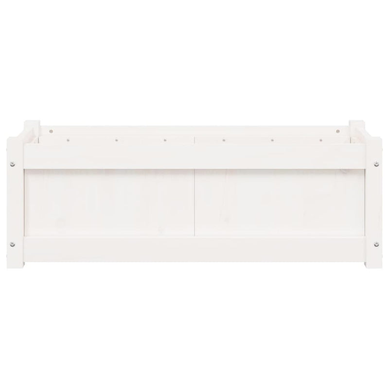 vidaXL fehér tömör fenyő kerti virágláda 90x31x31 cm