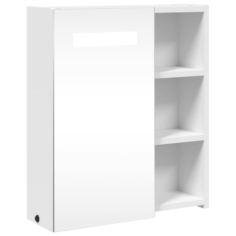 vidaXL fehér tükrös fürdőszobaszekrény LED-del 45 x 13 x 52 cm
