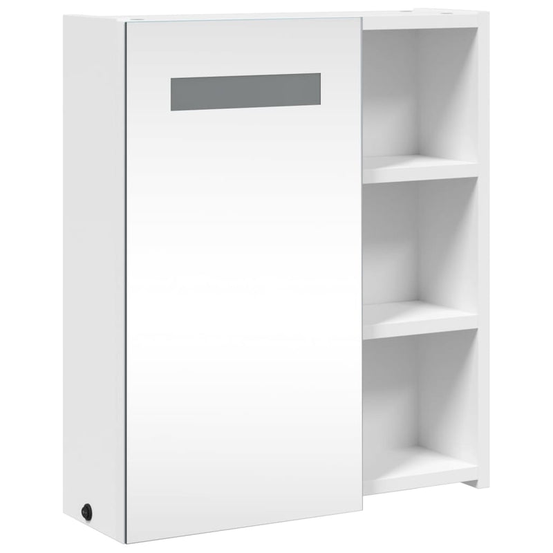 vidaXL fehér tükrös fürdőszobaszekrény LED-del 45 x 13 x 52 cm