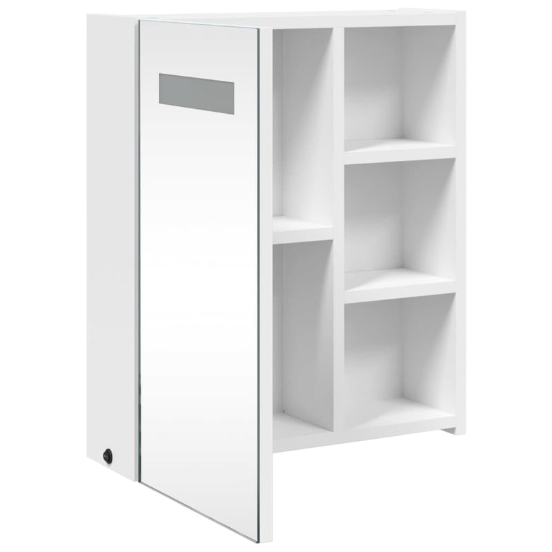 vidaXL fehér tükrös fürdőszobaszekrény LED-del 45 x 13 x 52 cm