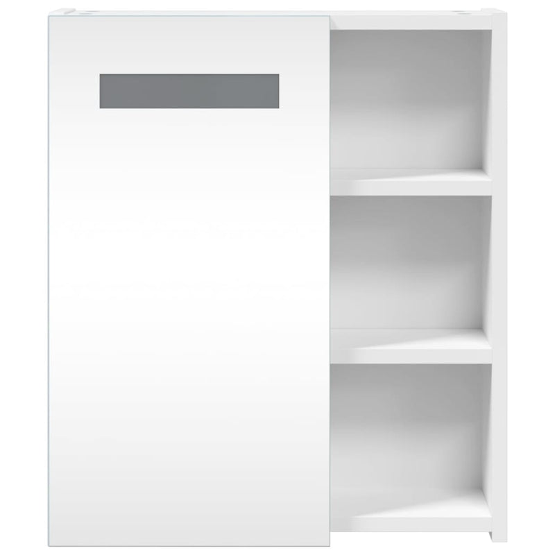 vidaXL fehér tükrös fürdőszobaszekrény LED-del 45 x 13 x 52 cm