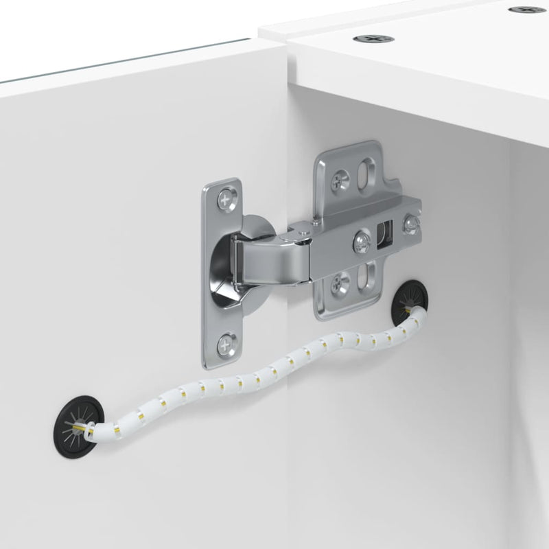 vidaXL fehér tükrös fürdőszobaszekrény LED-del 45 x 13 x 52 cm