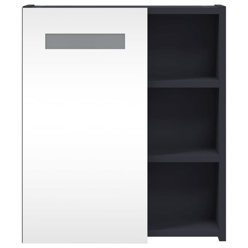 vidaXL szürke tükrös fürdőszobaszekrény LED-del 45 x 13 x 52 cm