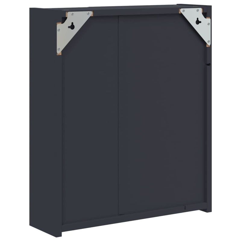 vidaXL szürke tükrös fürdőszobaszekrény LED-del 45 x 13 x 52 cm