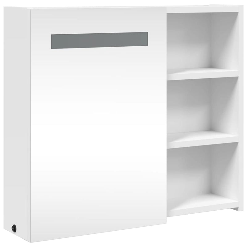 vidaXL fehér tükrös fürdőszobaszekrény LED-del 60 x 13 x 52 cm