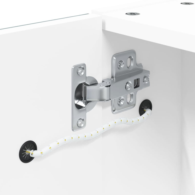 vidaXL fehér tükrös fürdőszobaszekrény LED-del 60 x 13 x 52 cm