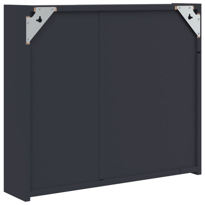 vidaXL szürke tükrös fürdőszobaszekrény LED-del 60 x 13 x 52 cm