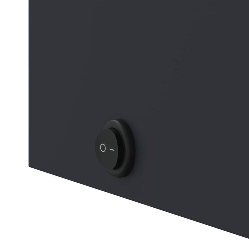 vidaXL szürke tükrös fürdőszobaszekrény LED-del 60 x 13 x 52 cm