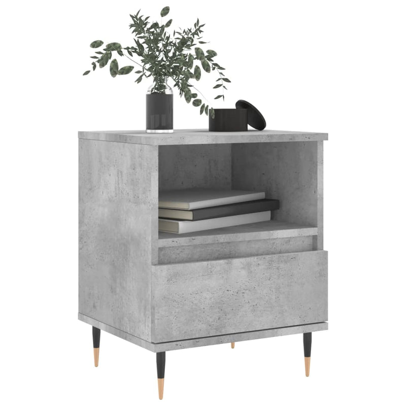 vidaXL 2 db betonszürke szerelt fa éjjeliszekrény 40 x 35 x 50 cm