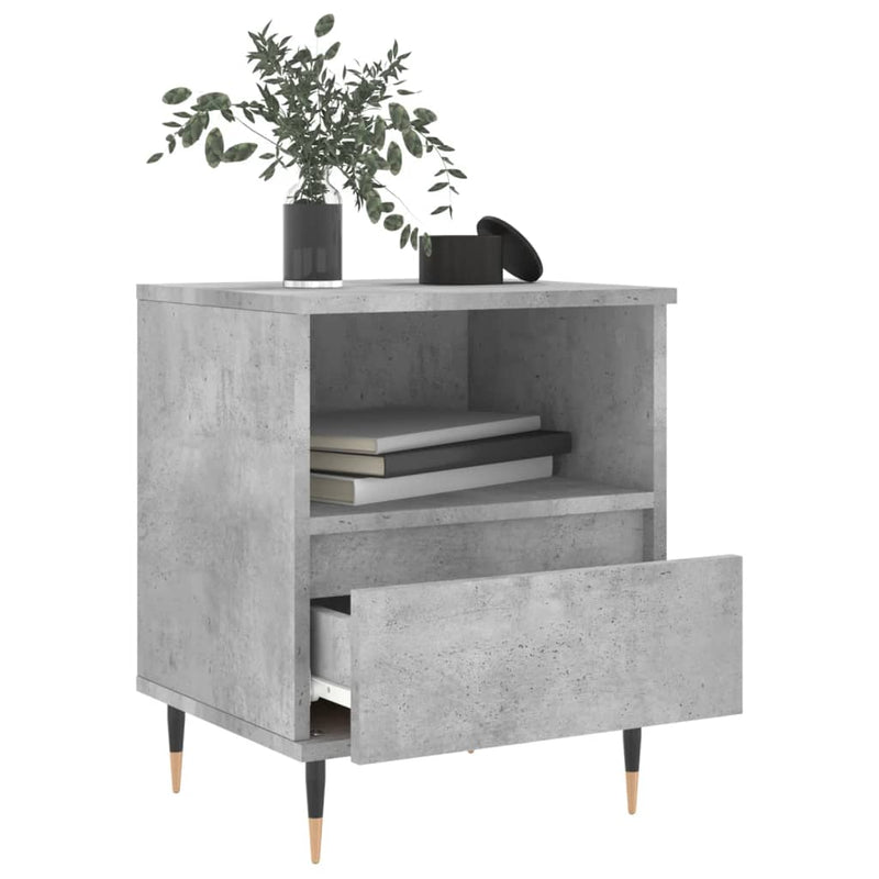 vidaXL 2 db betonszürke szerelt fa éjjeliszekrény 40 x 35 x 50 cm