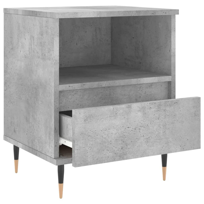 vidaXL 2 db betonszürke szerelt fa éjjeliszekrény 40 x 35 x 50 cm