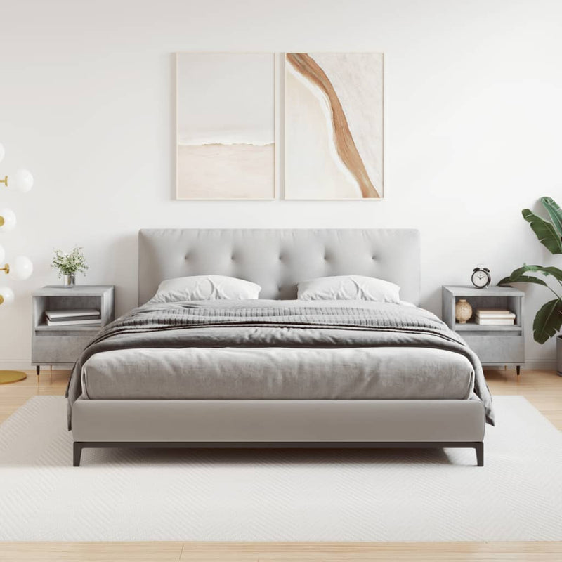 vidaXL 2 db betonszürke szerelt fa éjjeliszekrény 40 x 35 x 50 cm