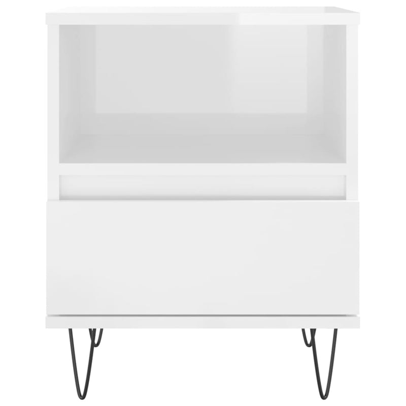 vidaXL 2 db magasfényű fehér szerelt fa éjjeliszekrény 40x35x50 cm