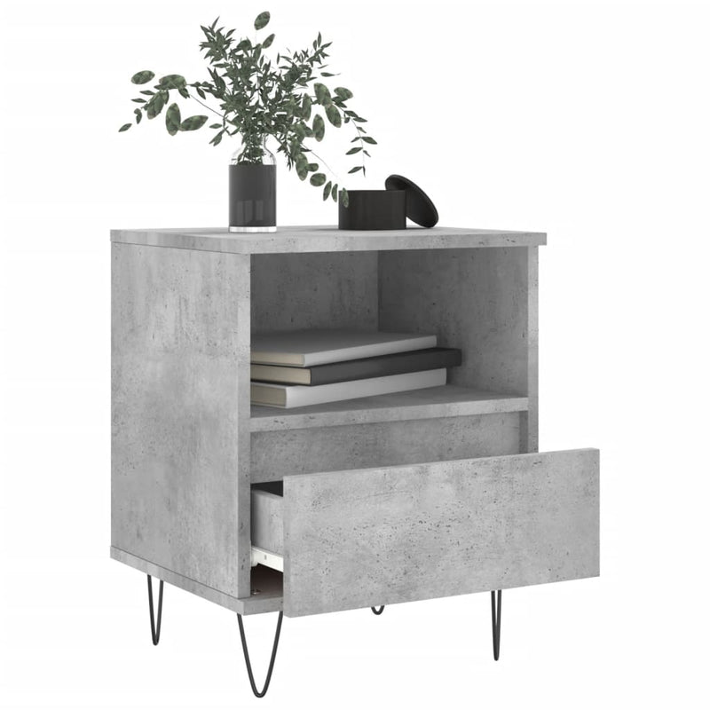 vidaXL 2 db betonszürke szerelt fa éjjeliszekrény 40 x 35 x 50 cm