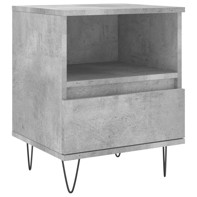 vidaXL 2 db betonszürke szerelt fa éjjeliszekrény 40 x 35 x 50 cm