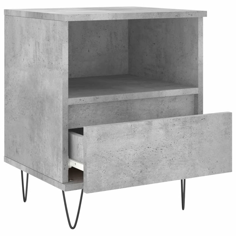 vidaXL 2 db betonszürke szerelt fa éjjeliszekrény 40 x 35 x 50 cm