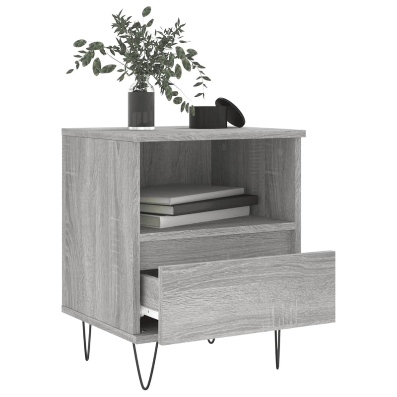 vidaXL 2 db szürke sonoma színű éjjeliszekrény 40 x 35 x 50 cm