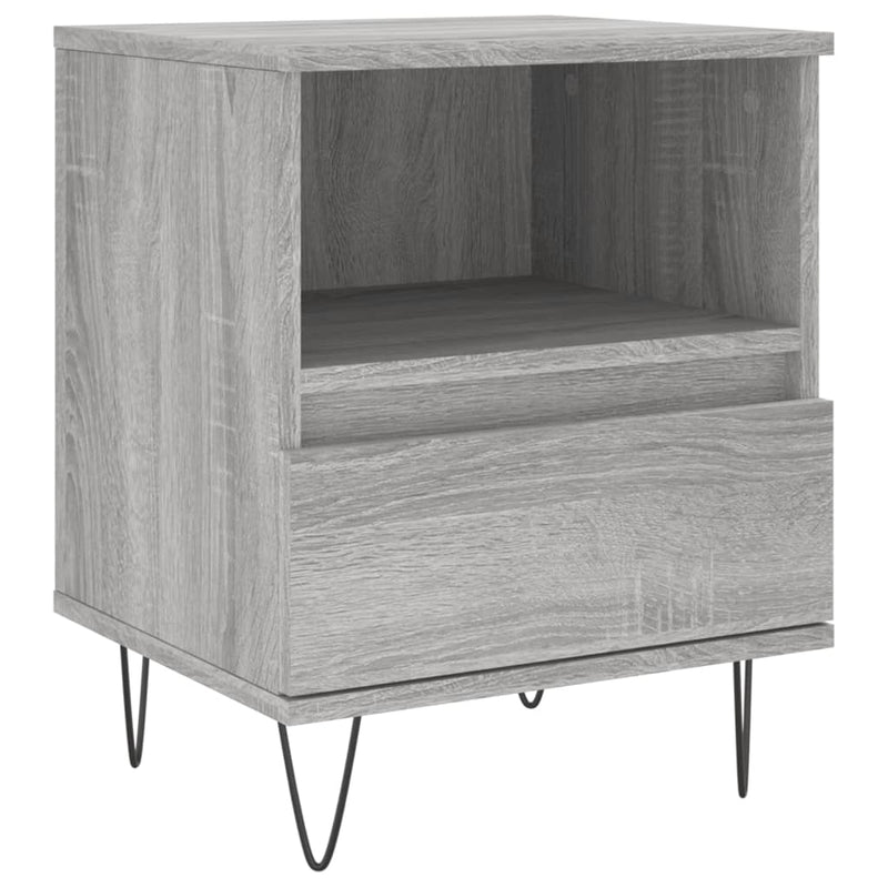 vidaXL 2 db szürke sonoma színű éjjeliszekrény 40 x 35 x 50 cm