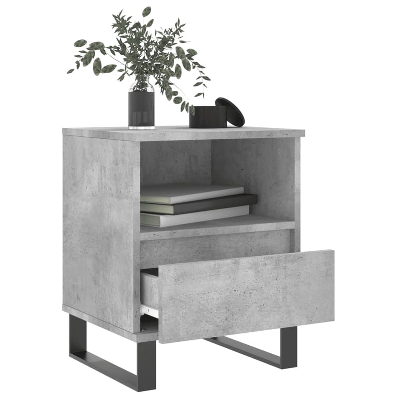 vidaXL 2 db betonszürke szerelt fa éjjeliszekrény 40 x 35 x 50 cm