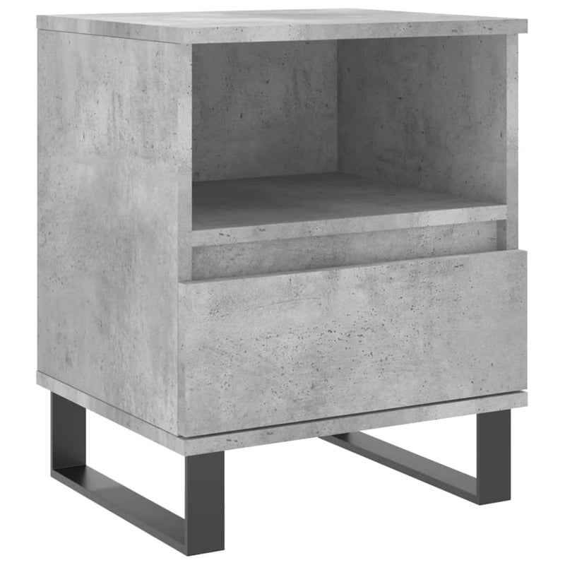 vidaXL 2 db betonszürke szerelt fa éjjeliszekrény 40 x 35 x 50 cm