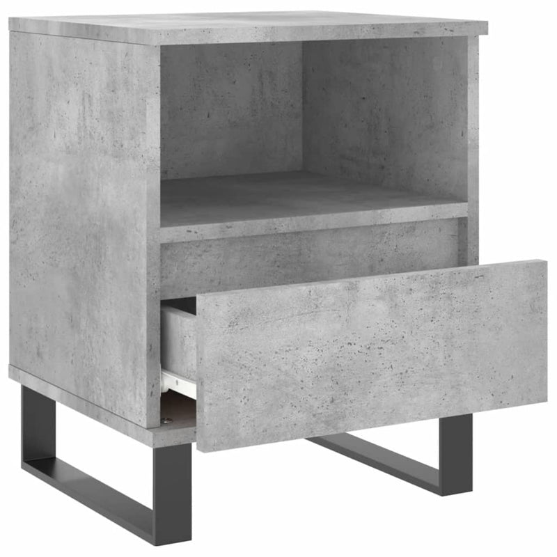 vidaXL 2 db betonszürke szerelt fa éjjeliszekrény 40 x 35 x 50 cm
