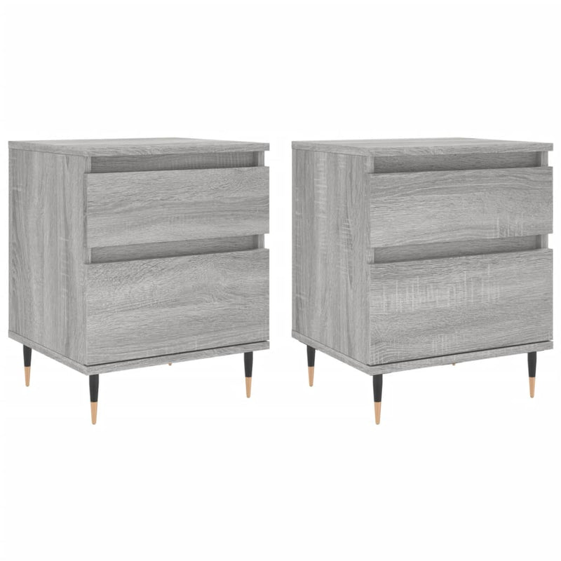 vidaXL 2 db szürke sonoma színű éjjeliszekrény 40 x 35 x 50 cm