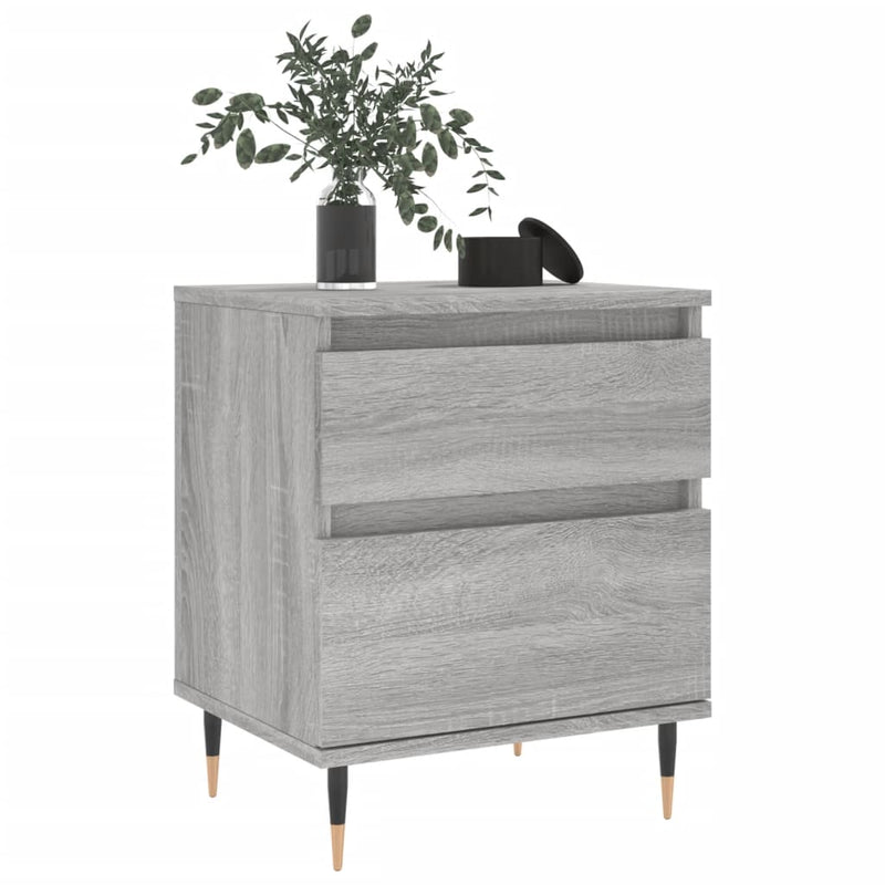 vidaXL 2 db szürke sonoma színű éjjeliszekrény 40 x 35 x 50 cm