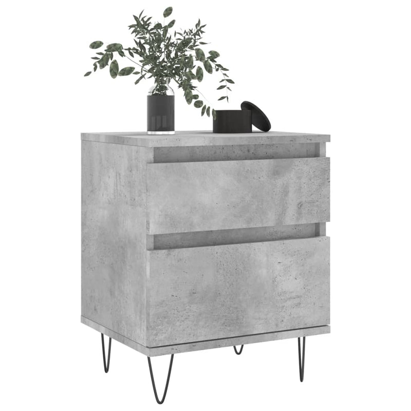 vidaXL 2 db betonszürke szerelt fa éjjeliszekrény 40 x 35 x 50 cm