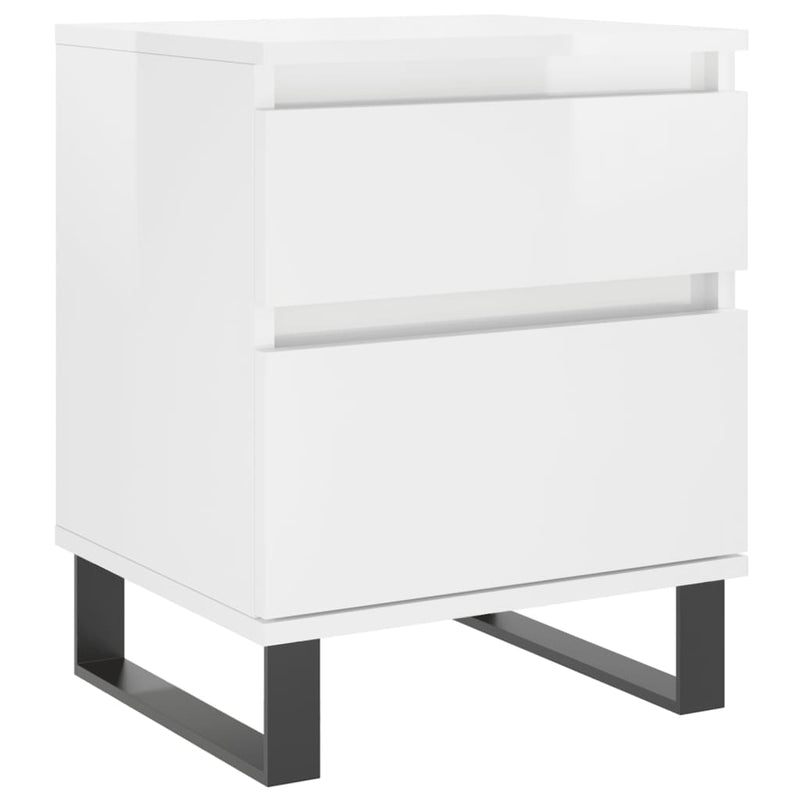 vidaXL 2 db magasfényű fehér szerelt fa éjjeliszekrény 40x35x50 cm