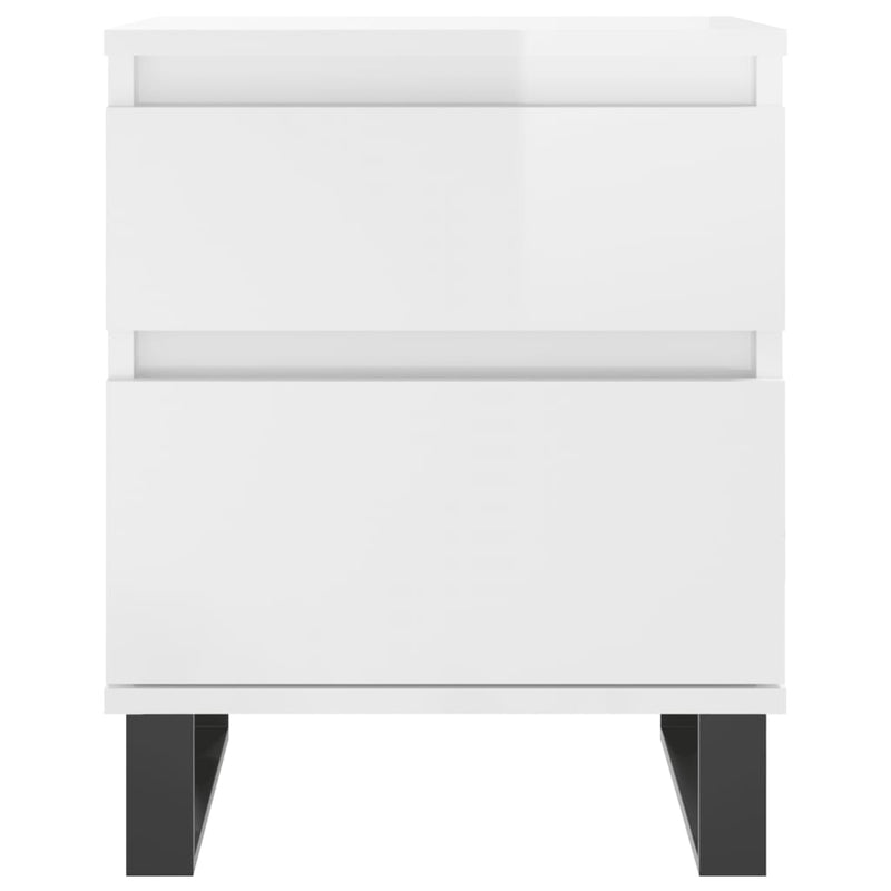 vidaXL 2 db magasfényű fehér szerelt fa éjjeliszekrény 40x35x50 cm