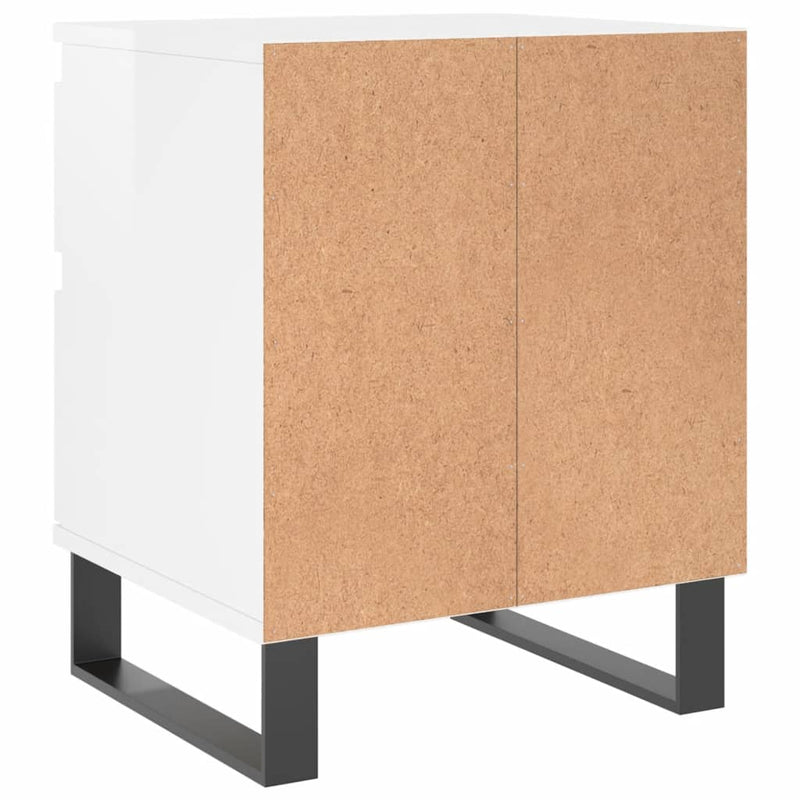 vidaXL 2 db magasfényű fehér szerelt fa éjjeliszekrény 40x35x50 cm