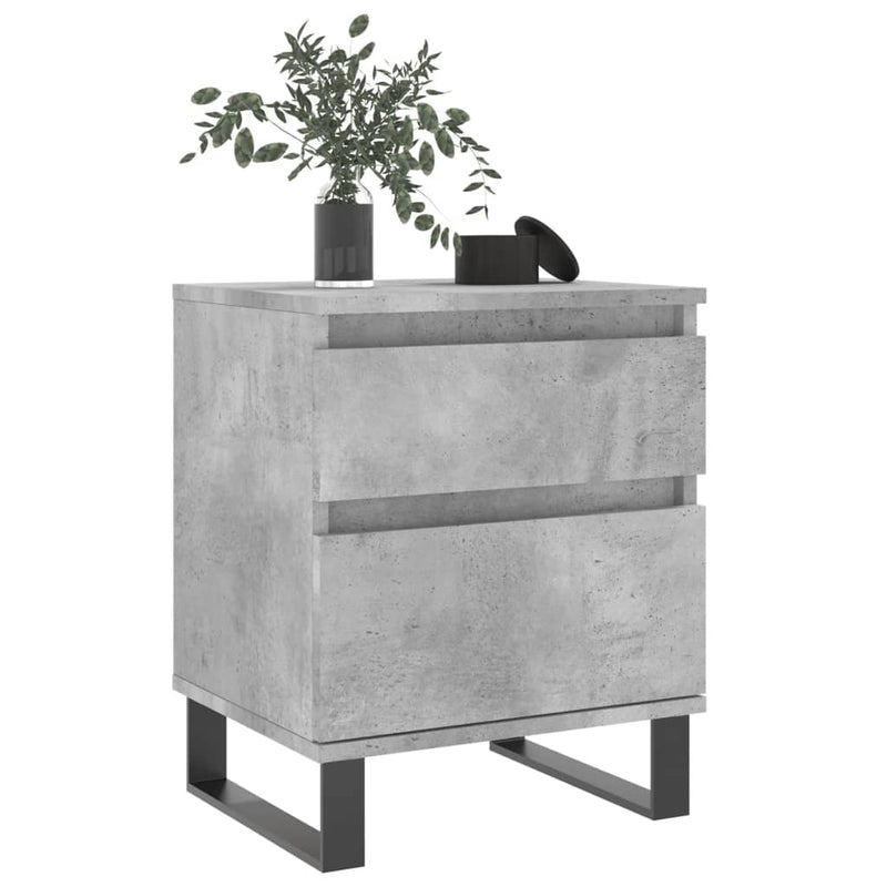 vidaXL 2 db betonszürke szerelt fa éjjeliszekrény 40 x 35 x 50 cm