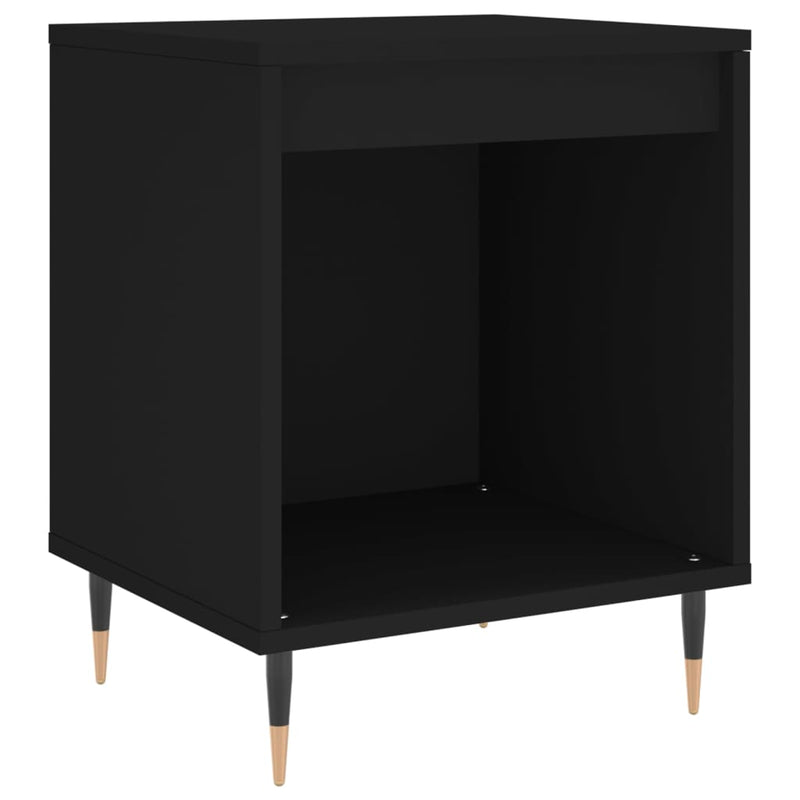 vidaXL 2 db fekete szerelt fa éjjeliszekrény 40 x 35 x 50 cm