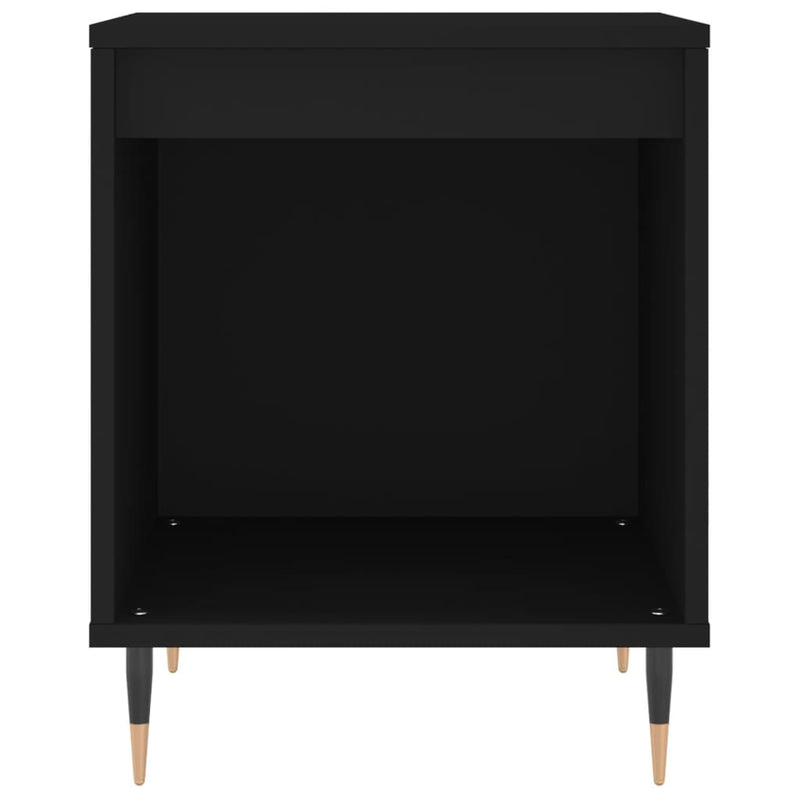 vidaXL 2 db fekete szerelt fa éjjeliszekrény 40 x 35 x 50 cm