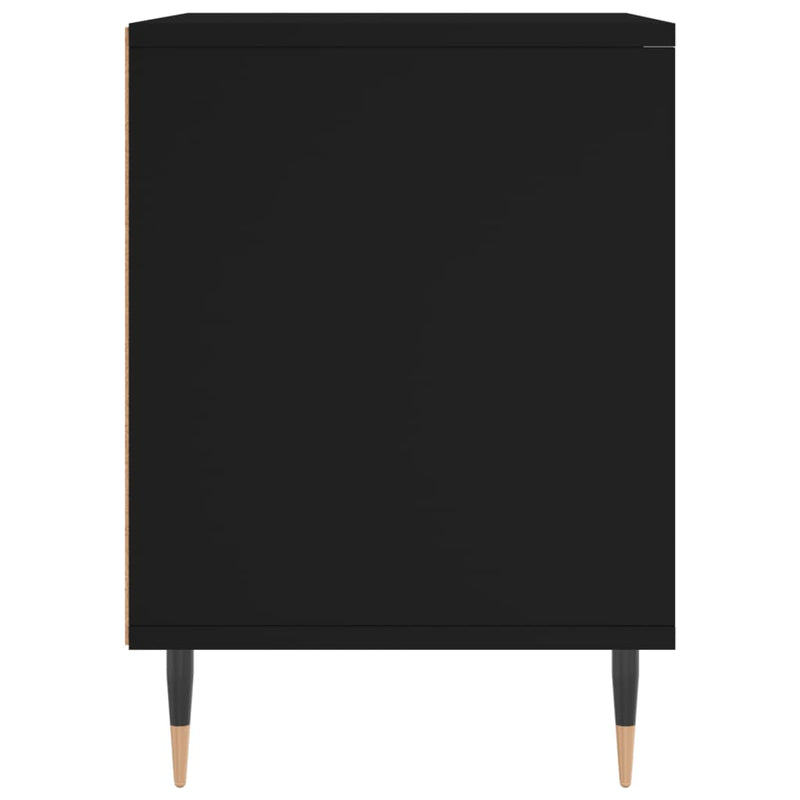 vidaXL 2 db fekete szerelt fa éjjeliszekrény 40 x 35 x 50 cm