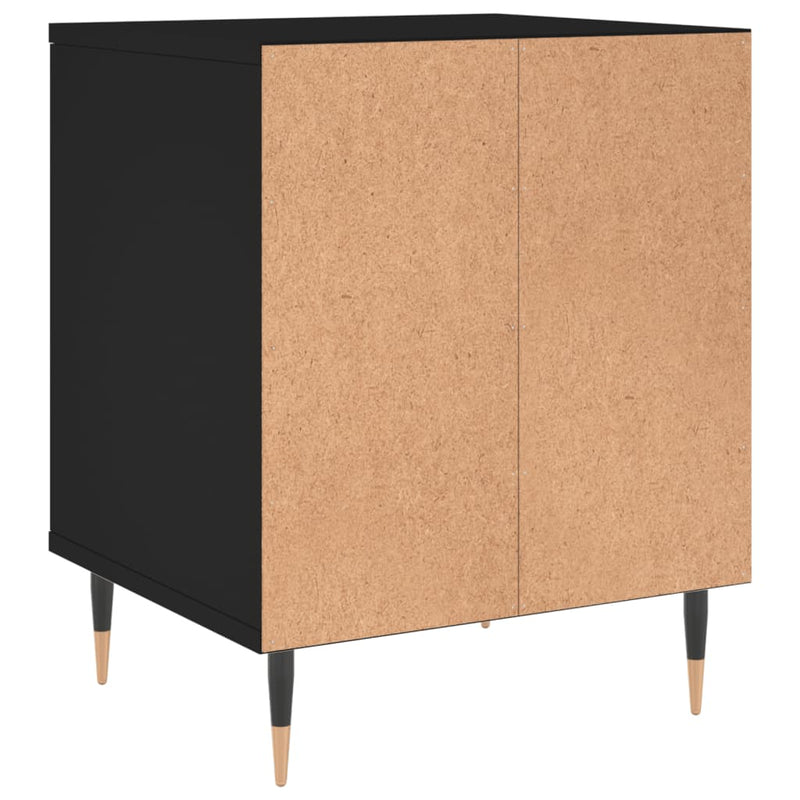 vidaXL 2 db fekete szerelt fa éjjeliszekrény 40 x 35 x 50 cm