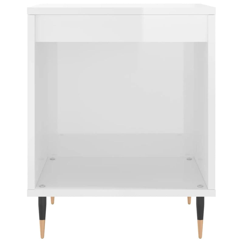 vidaXL magasfényű fehér szerelt fa éjjeliszekrény 40x35x50 cm