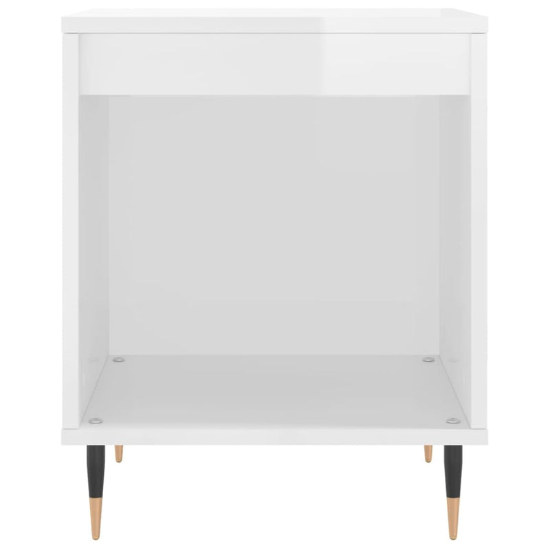 vidaXL 2 db magasfényű fehér szerelt fa éjjeliszekrény 40x35x50 cm