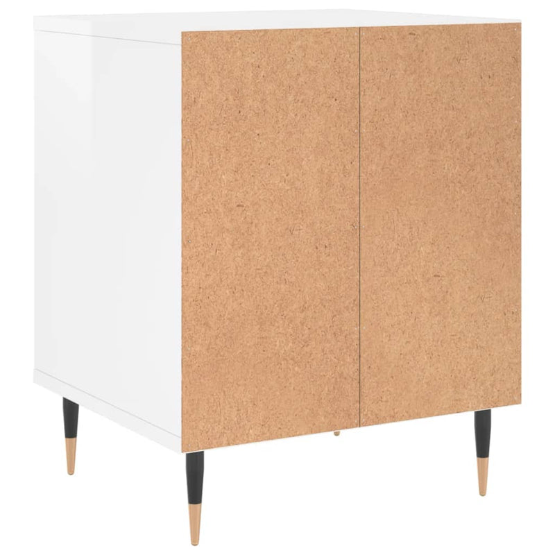 vidaXL 2 db magasfényű fehér szerelt fa éjjeliszekrény 40x35x50 cm