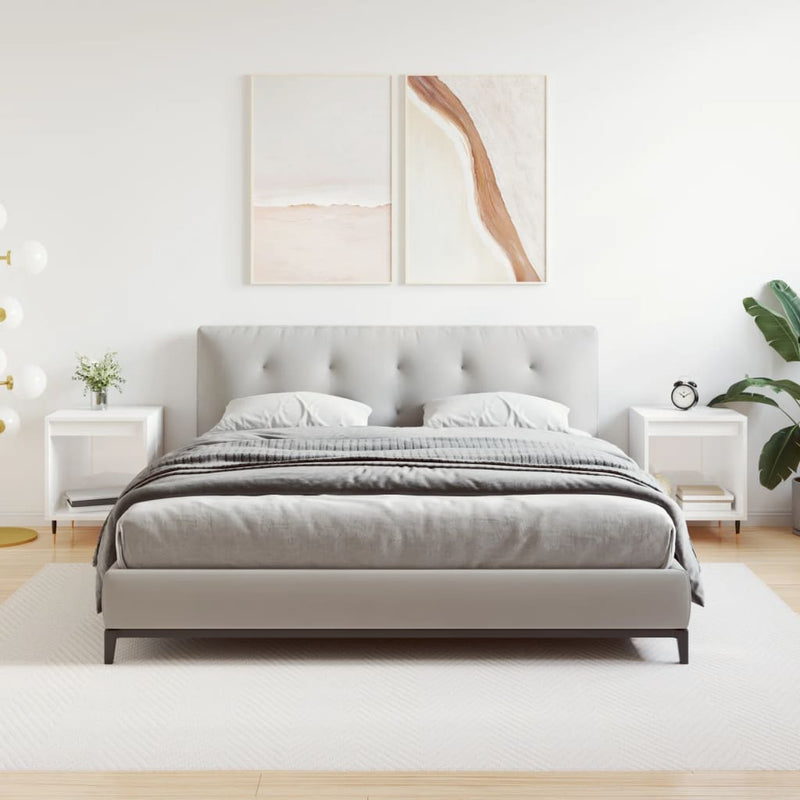 vidaXL 2 db magasfényű fehér szerelt fa éjjeliszekrény 40x35x50 cm