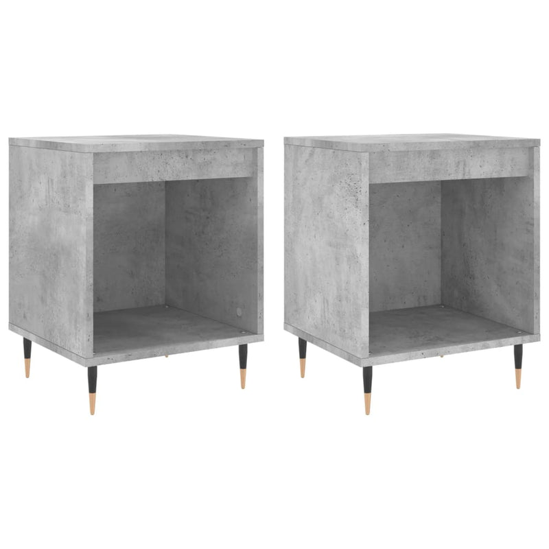 vidaXL 2 db betonszürke szerelt fa éjjeliszekrény 40 x 35 x 50 cm