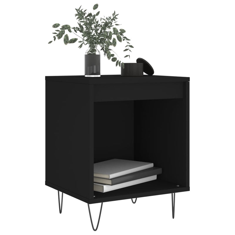 vidaXL 2 db fekete szerelt fa éjjeliszekrény 40 x 35 x 50 cm
