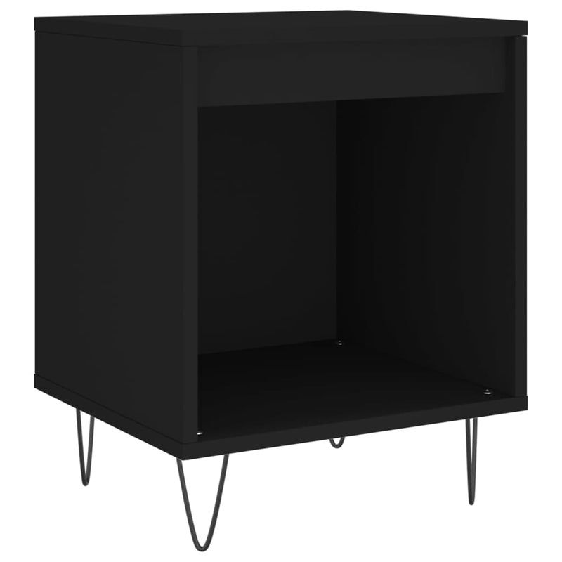vidaXL 2 db fekete szerelt fa éjjeliszekrény 40 x 35 x 50 cm