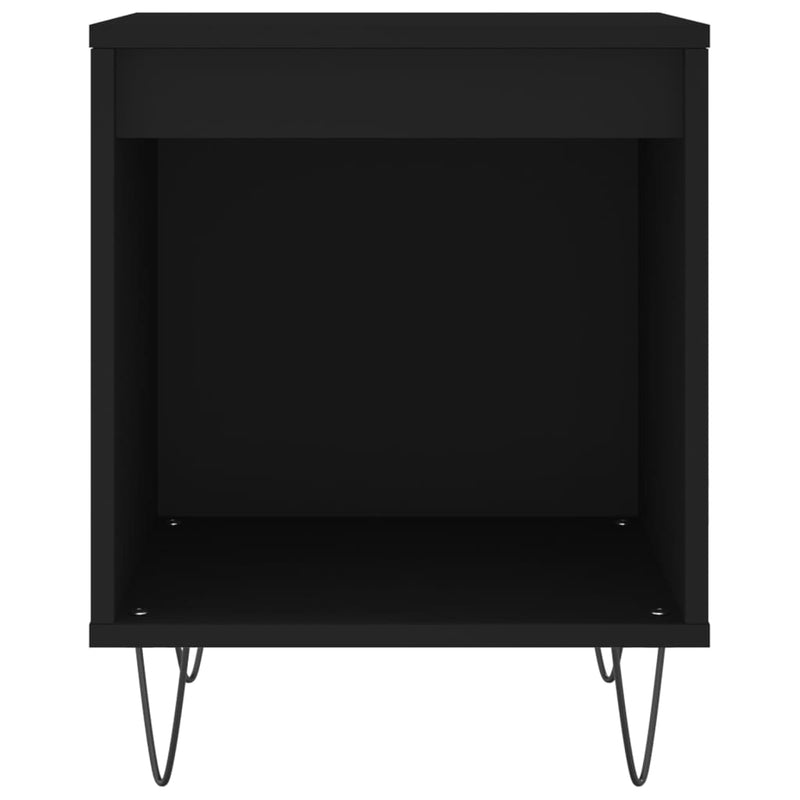 vidaXL 2 db fekete szerelt fa éjjeliszekrény 40 x 35 x 50 cm