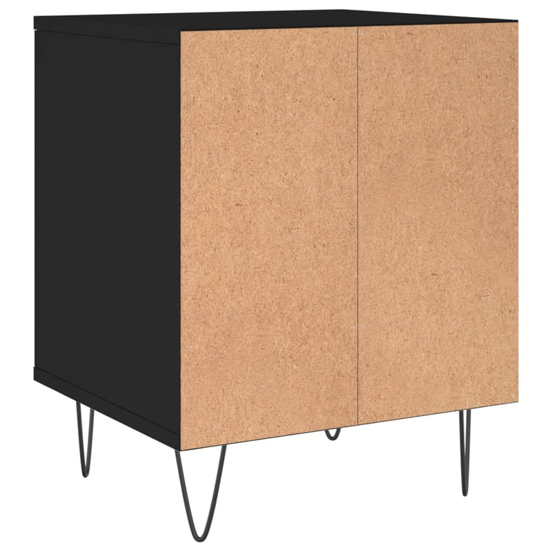 vidaXL 2 db fekete szerelt fa éjjeliszekrény 40 x 35 x 50 cm