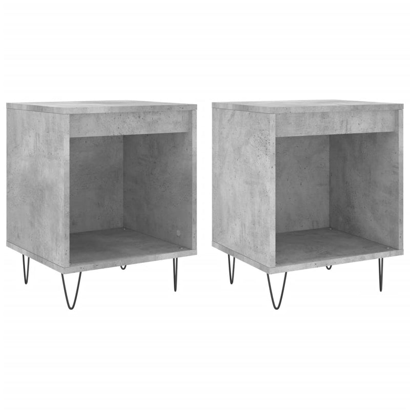 vidaXL 2 db betonszürke szerelt fa éjjeliszekrény 40 x 35 x 50 cm