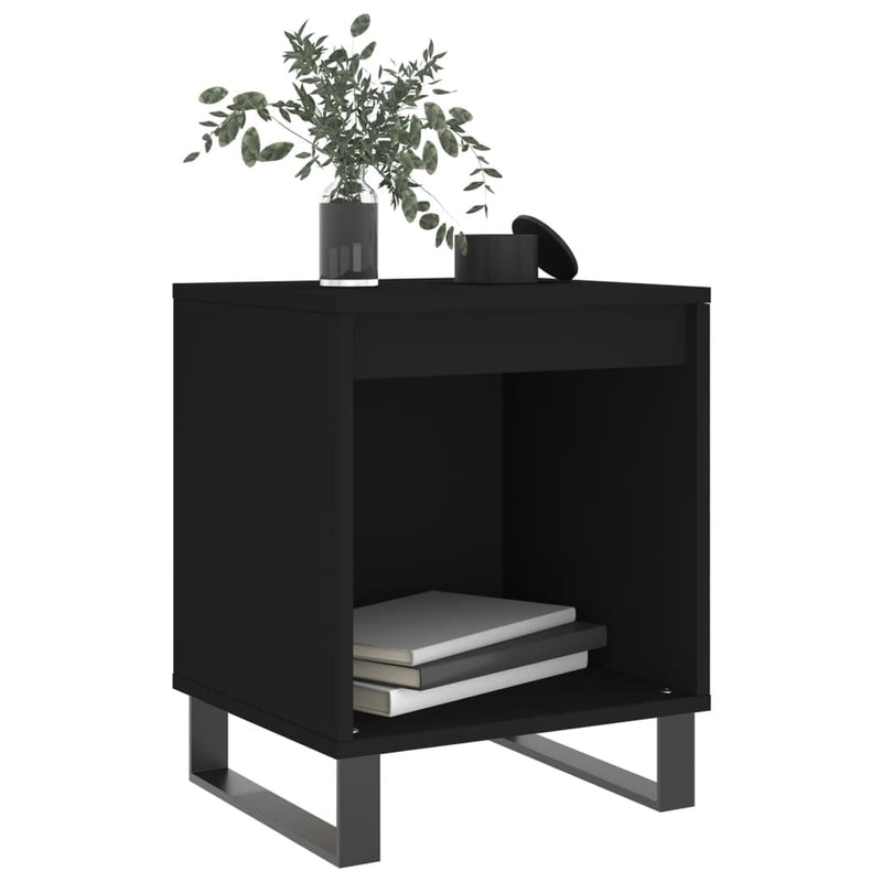 vidaXL 2 db fekete szerelt fa éjjeliszekrény 40 x 35 x 50 cm