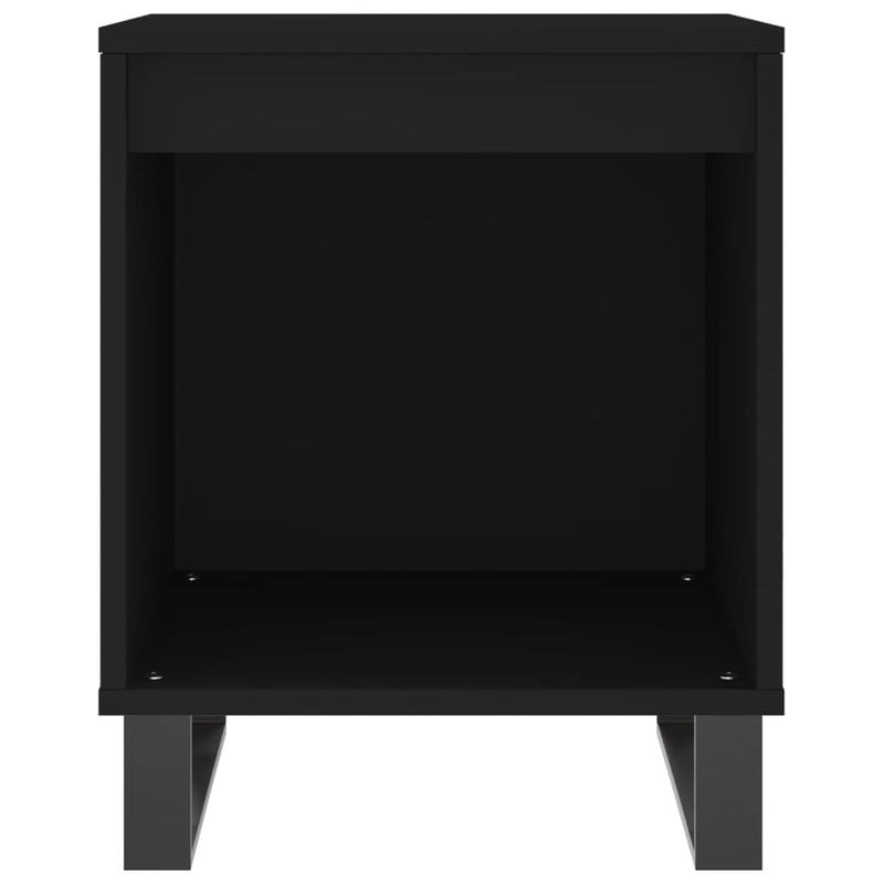 vidaXL 2 db fekete szerelt fa éjjeliszekrény 40 x 35 x 50 cm